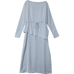 春季新款针织罩衫吊带裙两件套女2026新款收腰显瘦时尚套装潮7625