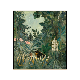 赤道丛林 亨利卢梭油画小众艺术装饰画民宿客厅挂画卧室玄关壁画