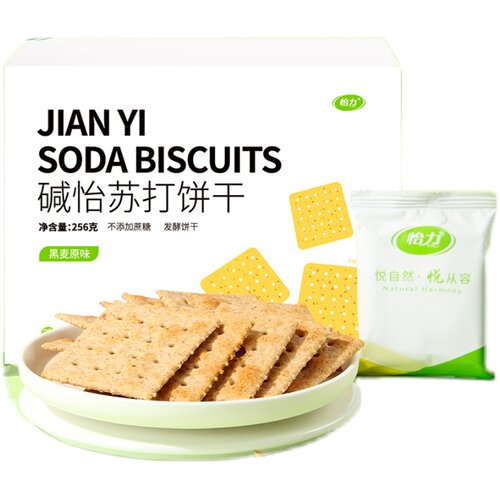 怡力碱怡苏打饼干黑麦饼干无糖精低粗粮未加碘盐孕妇脂卡早餐食品