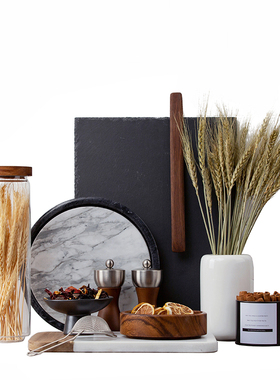 样板间厨房装饰品花器大理石摆件