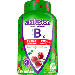 vitafusion进口成人维生素B12B族软糖加班复合维生素补充VB90粒