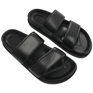 细细条 韩版ins原宿港风复古双带拖鞋女夏学生厚底沙滩鞋外穿凉鞋