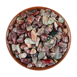 天然秦紫玉碎石摆件紫绿玛瑙原石供曼扎七宝石供佛鱼缸造景石头