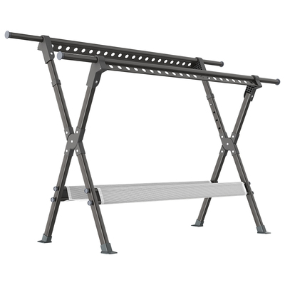 好太太晾衣架阳台家用落地折叠铝合金伸缩晒被子室外凉衣架挂衣架