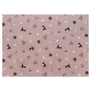 日本进口20支纯棉面料ALTO手工DIY卡通包袋舒适服装布料缝纫小熊