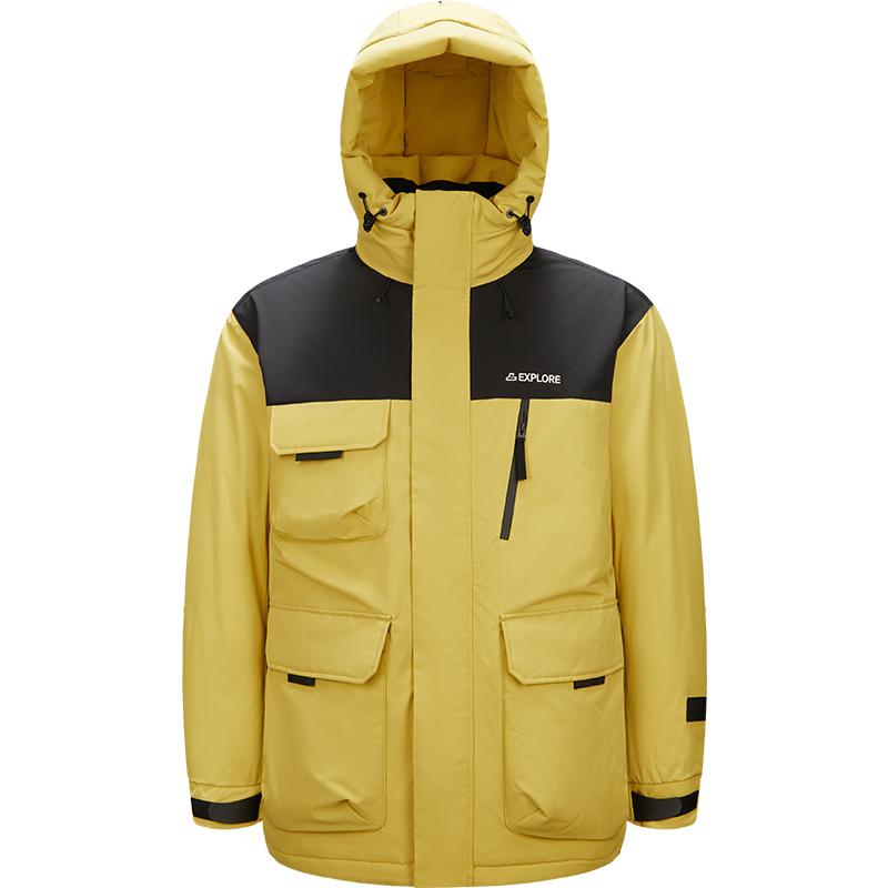 鹅绒森马羽绒服男2024冬新款防寒服三防户外工装蓄热厚