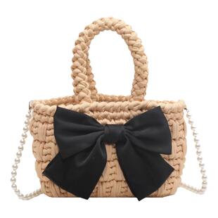 韩国ins手工编织包包jk蝴蝶结手提包diy自制材料包送女友礼物成品