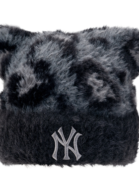 MLB猫耳帽毛线帽女款2026新款官方正品冬季保暖百搭冷帽针织帽