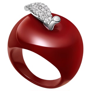 [新品]何方HEFANG幸运苹果戒指女轻奢时尚幸运扣指环百搭原创设计