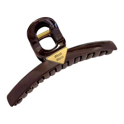 经典一字抓夹搭配新款巧克力棕色