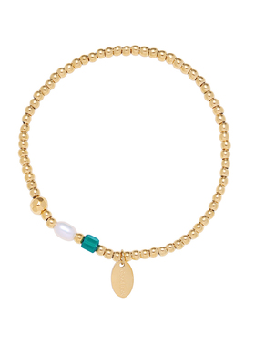 好运英文钛钢克莱因蓝水晶手链