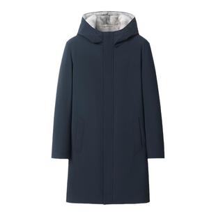 藏兰色加长款连帽加厚十字貂蓝宝石内胆派克服商务男装皮草外套