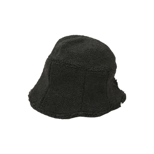 日本ca4la 花苞羊羔毛渔夫帽女 大头围保暖毛绒双面戴盆帽秋冬