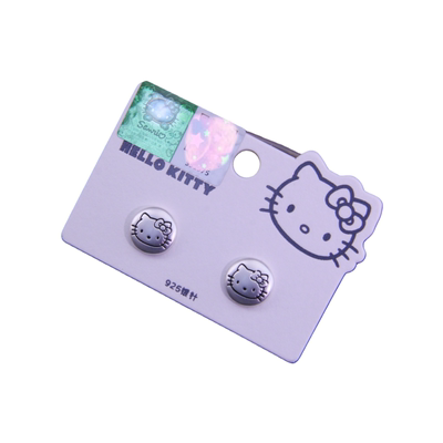 Sanrio三丽鸥圆耳钉少女学生纯银针耳环hallokitty耳饰少女日韩风