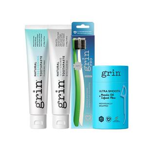 grin蜂胶护龈成人牙膏含氟防蛀牙线棒独立包装护龈炫白牙刷组合