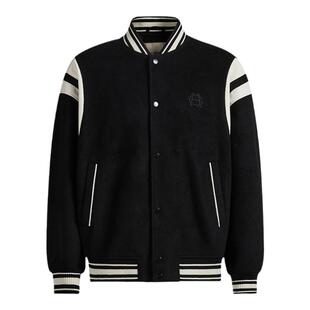 CH丨重磅棒球服男立领PU皮刺绣夹克春秋新款美式男士外套
