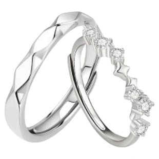 老凤祥星河万里S999足银情侣戒指男女款表白指环轻奢对戒礼物