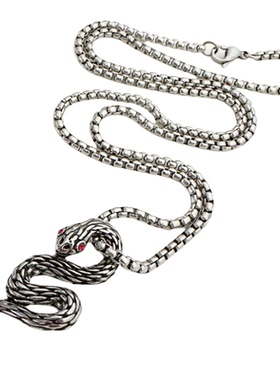 不掉色蛇形吊坠钛钢项链男女饰品