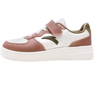 安踏儿童滑板鞋男女童2026春季新款皮面青少年小白鞋大童运动鞋男