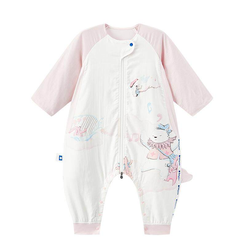 babycare婴儿睡袋春夏儿童防踢被子四季通用含桑蚕丝纱布宝宝睡袋