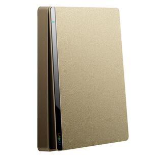 拉伯塔86型家用墙壁金灰色开关插座面板1一开带5五孔USB多孔暗装