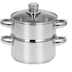 [家居大厨]家用双层不锈钢小蒸锅煮奶瓶迷你出口小蒸笼燃气电磁炉