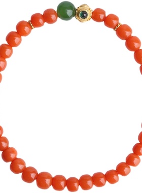 天然南红玛瑙手链18k满色满肉