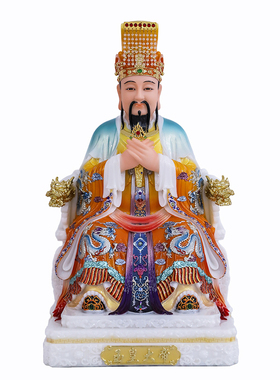 汉白玉玉帝西王母供奉神像摆件