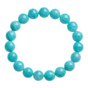 冰种天然天河石手链亚马逊石手串蓝绿水晶多圈三圈玉化礼物女