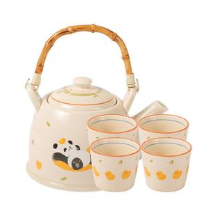 川岛屋熊猫茶壶泡茶家用茶杯子礼盒杯具茶具套装订婚乔迁生日礼物
