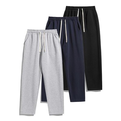 V 14443 Grey Solid Color Straight Leg Sweatpants 灰色直筒卫