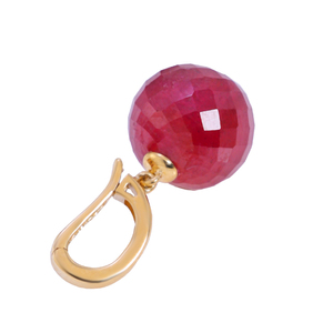 若华珠宝云烟 大颗粒红宝石吊坠女18K金项链彩宝开口挂坠礼物定制