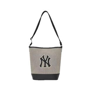 七夕礼物MLB包水桶包黑白撞色托特包新款纽约洋基队单肩包斜挎包