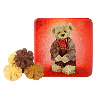 香港珍妮曲奇聪明小熊三味小花曲奇饼干330g咖啡奶油巧克力味饼干