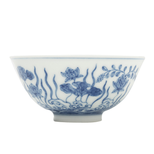 小宫碗系列 清雅隽秀 成化青花莲池纹主人杯景德镇仿古陶瓷单杯