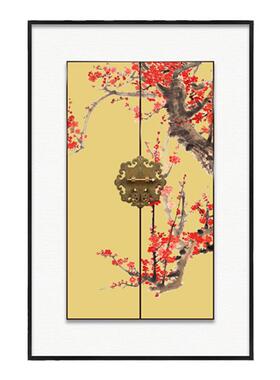 入户玄关新中式是花鸟立体装饰画