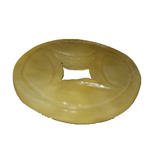 天然米黄玉石古币小钱币玉雕铜钱币吊坠挂件放聚宝盆招财道具摆件