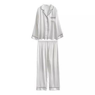 2024款重磅真丝睡衣女春秋两件套桑蚕丝长袖气质丝绸家居服套装夏