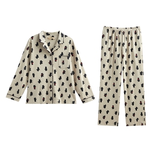 秋鹿5A抗菌纯棉睡衣女士秋冬款长袖2025款高级感开衫家居服可外穿