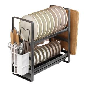 窄款小尺寸碗碟收纳架不锈钢厨房台面柜内碗架碗筷沥水碗盘置物架