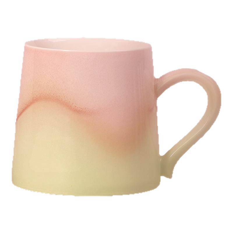 象上粉色咖啡杯马克杯水杯子茶杯陶瓷高颜值高档设计感小众轻奢