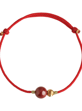 本命年朱砂帝王砂红绳细手链环饰品编制新中式送礼转运珠S925银