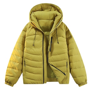 男士巨好看的冬装羽绒服男款冬季新款黄色羽绒外套男美式休闲男装