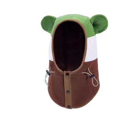 帽子婴儿冬男童女孩宝宝套头帽冬天围巾围脖一体护耳保暖