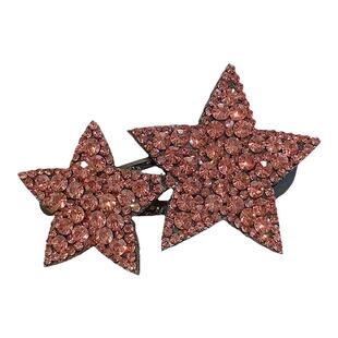 小宝宝新闪亮彩钻双五角星发夹后脑勺收碎发发卡儿童侧边气质发夹