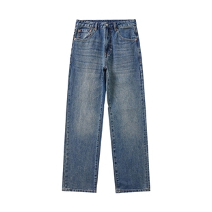 男士阔腿牛仔裤男直筒休闲百搭痞帅男裤美式长裤裤子宽松bf慵懒风