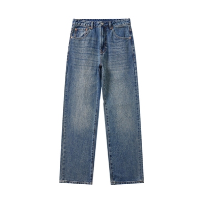 长裤做旧宽松阔腿牛仔裤直筒