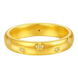 周大生繁星点点足金钻石戒指女款指环黄金手饰送女友生日礼物