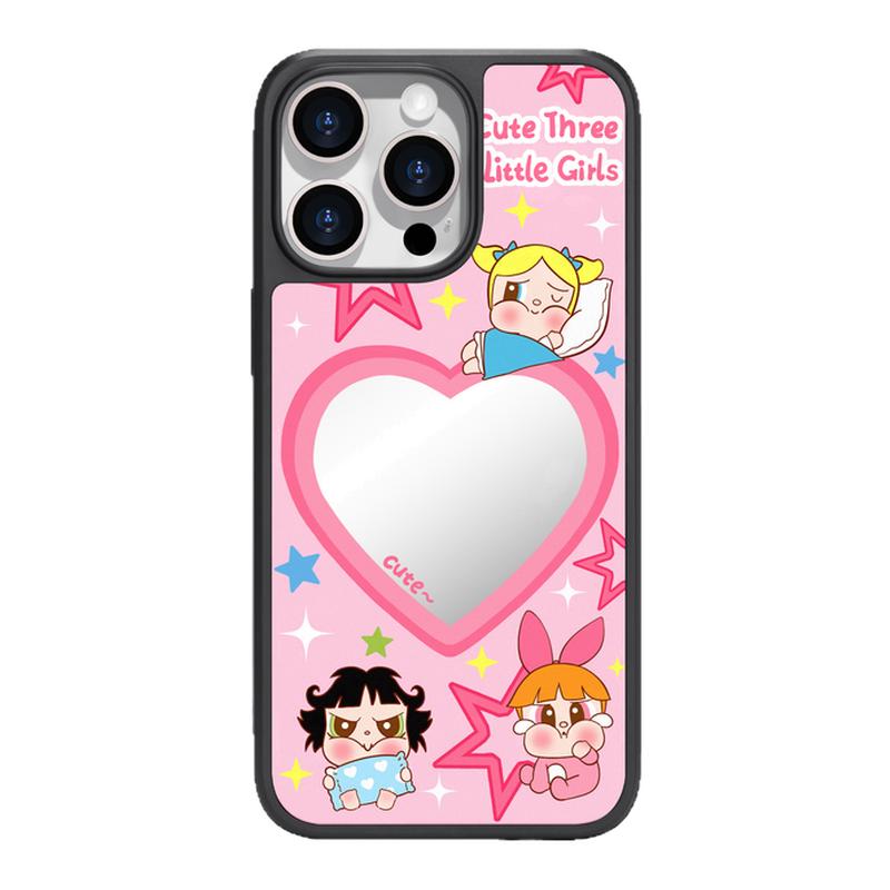 benefit少女心粉色爱心镜子17适用于iphone16promax苹果15PRO镜面磁吸手机壳13新款14小米15PRO防摔三星S25