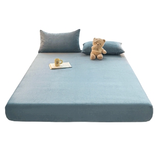 加绒加厚牛奶绒床笠罩冬季珊瑚绒床罩床垫套单人宿舍全包床单套罩